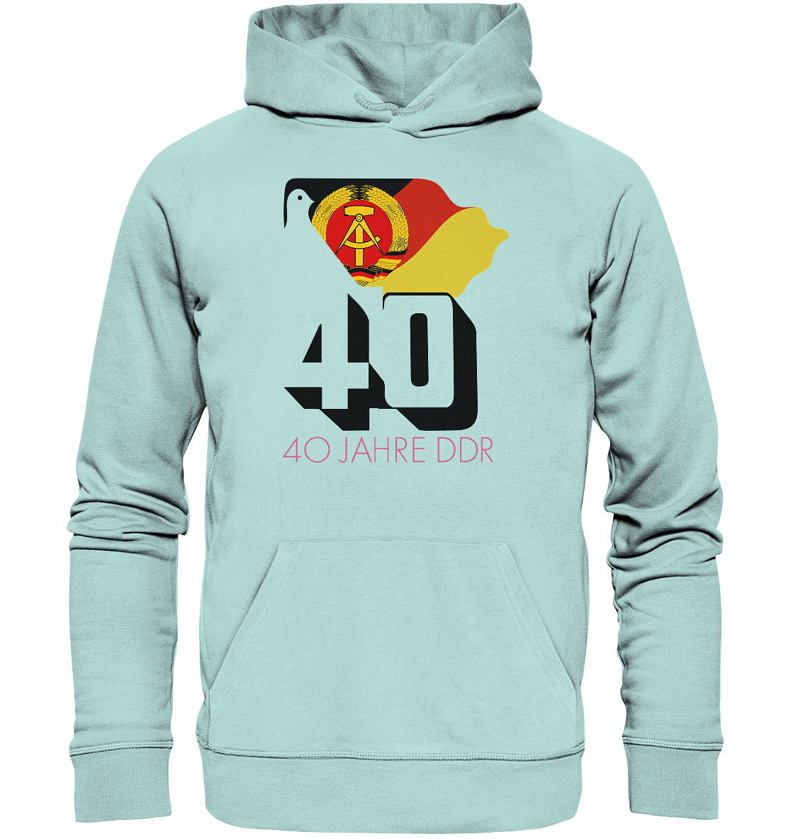 DDR Ostalgie Kapuze / Organic Hoodie Unisex • 40 JAHRE DDR - hell