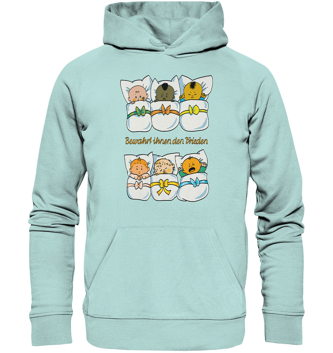 DDR Ostalgie Kapuze / Organic Hoodie Unisex • BEWAHRT IHNEN DEN FRIEDEN (DDR ORIGINAL-PLAKAT)