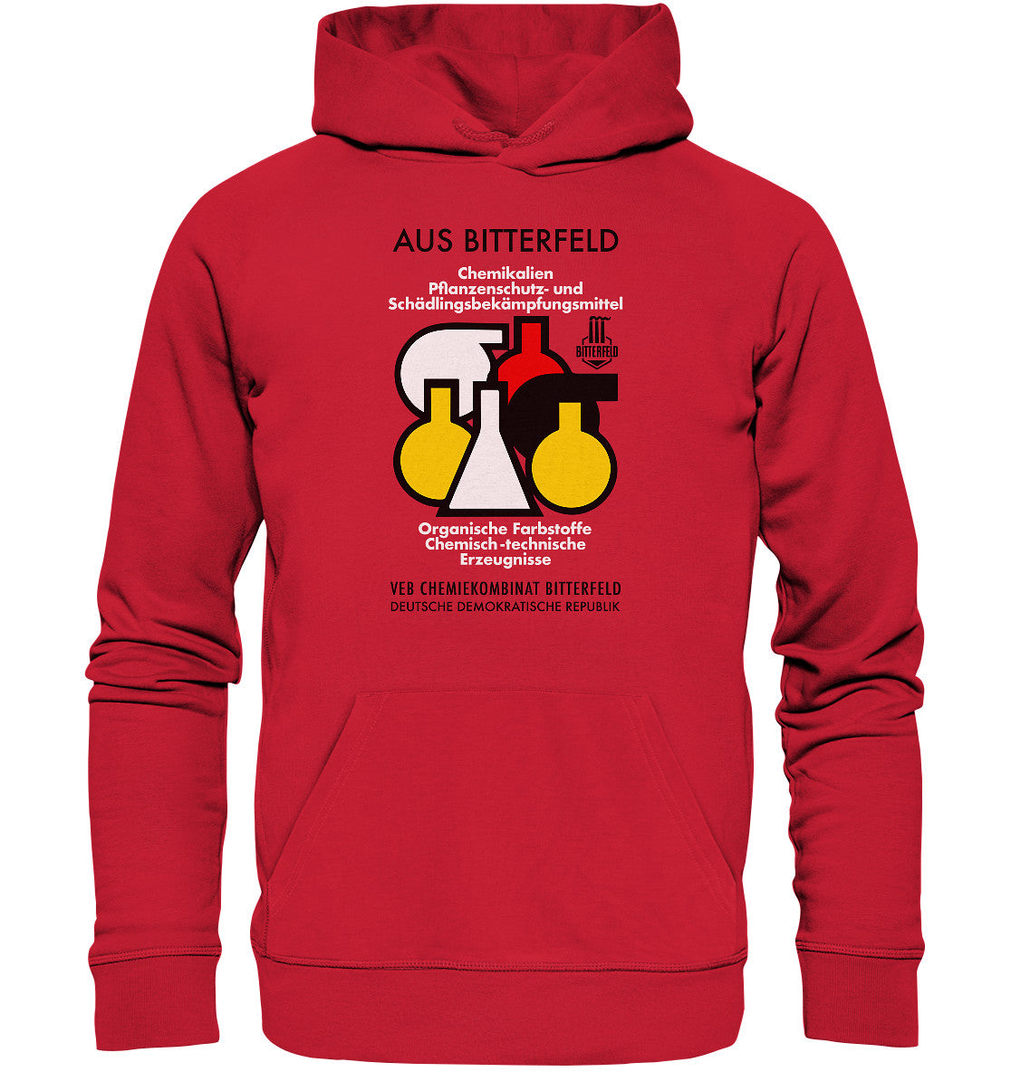 DDR Ostalgie Kapuze / Organic Hoodie Unisex • CHEMIKALIEN AUS BITTERFELD