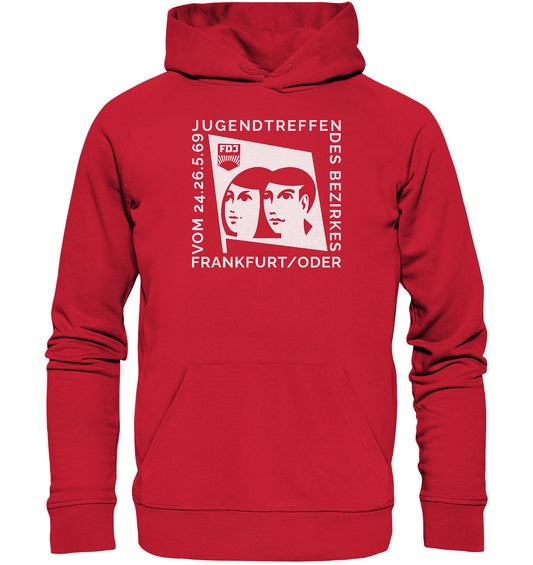 DDR Ostalgie Kapuze / Organic Hoodie Unisex • FDJ JUGENDTREFFEN FRANKFURT ODER - 1969