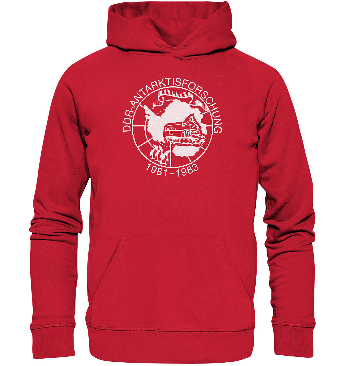 DDR Ostalgie Kapuze / Organic Hoodie Unisex • ANTARKTISFORSCHUNG DER DDR - 1981-1983