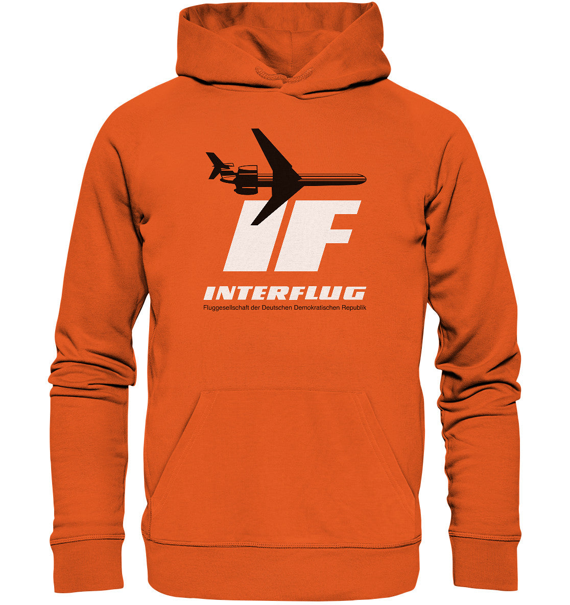 DDR Ostalgie Kapuze / Organic Hoodie Unisex • IF - INTERFLUG DDR - ORIGINAL WERBUNG