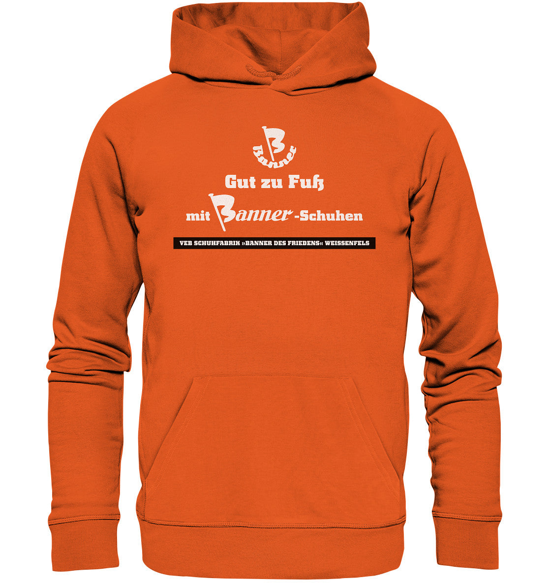 DDR Ostalgie Kapuze / Organic Hoodie Unisex • BANNER-SCHUHE - GUT ZU FUSS