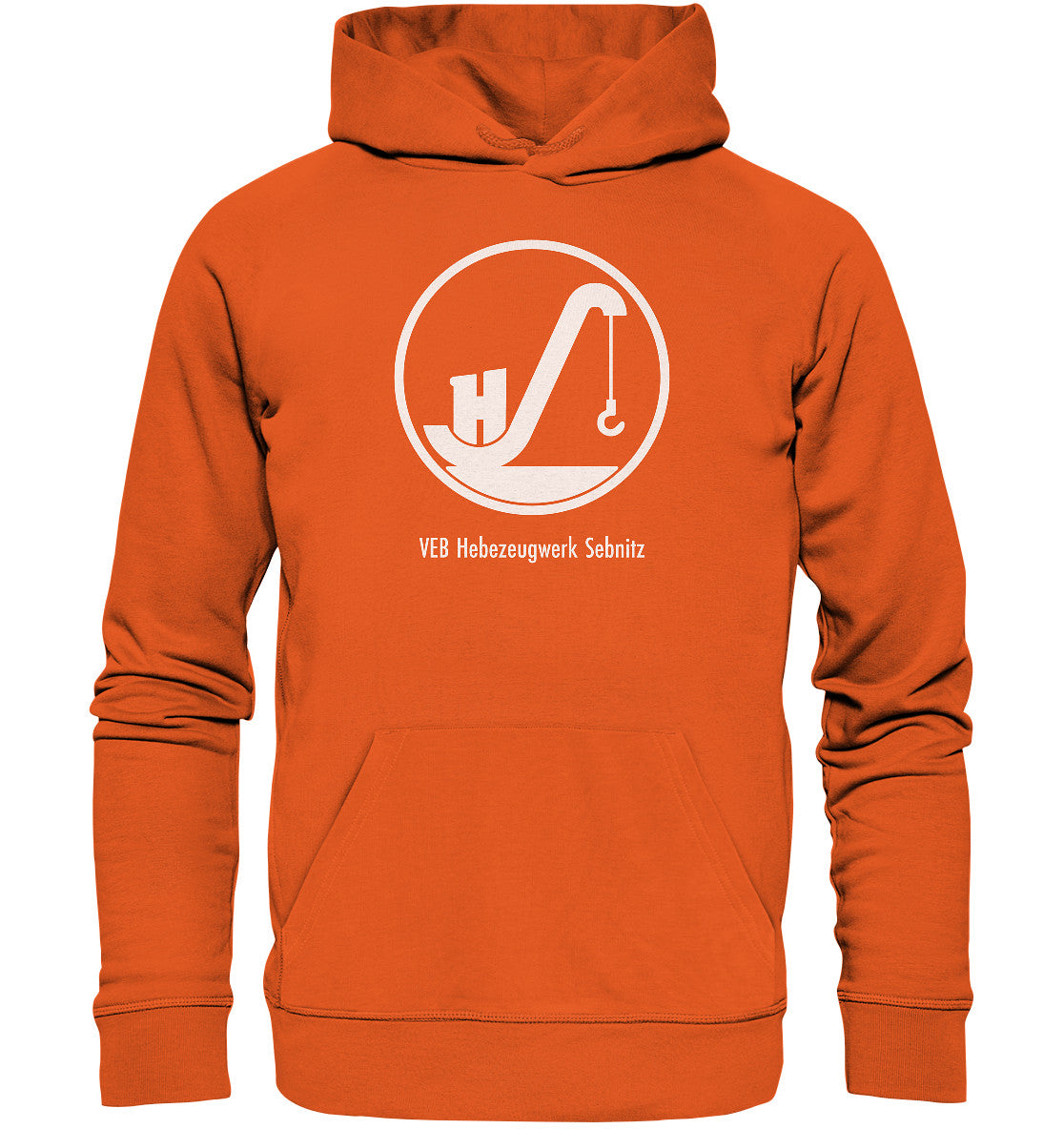 DDR Ostalgie Kapuze / Organic Hoodie Unisex • VEB HEBEZEUGWERK SEBNITZ