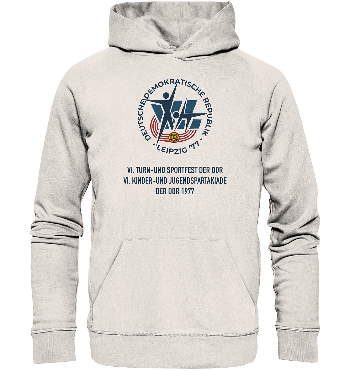 DDR Ostalgie Kapuze / Organic Hoodie Unisex • 6. TURN- & SPORTFEST DER DDR - LEIPZIG 1977