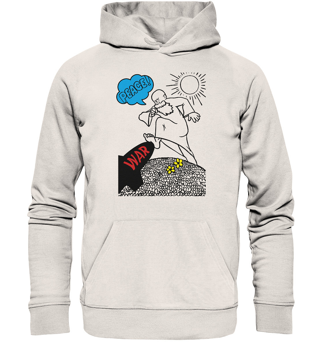 DDR Ostalgie Kapuze / Organic Hoodie Unisex• PEACE & WAR (ORIGINAL DDR-PLAKAT)