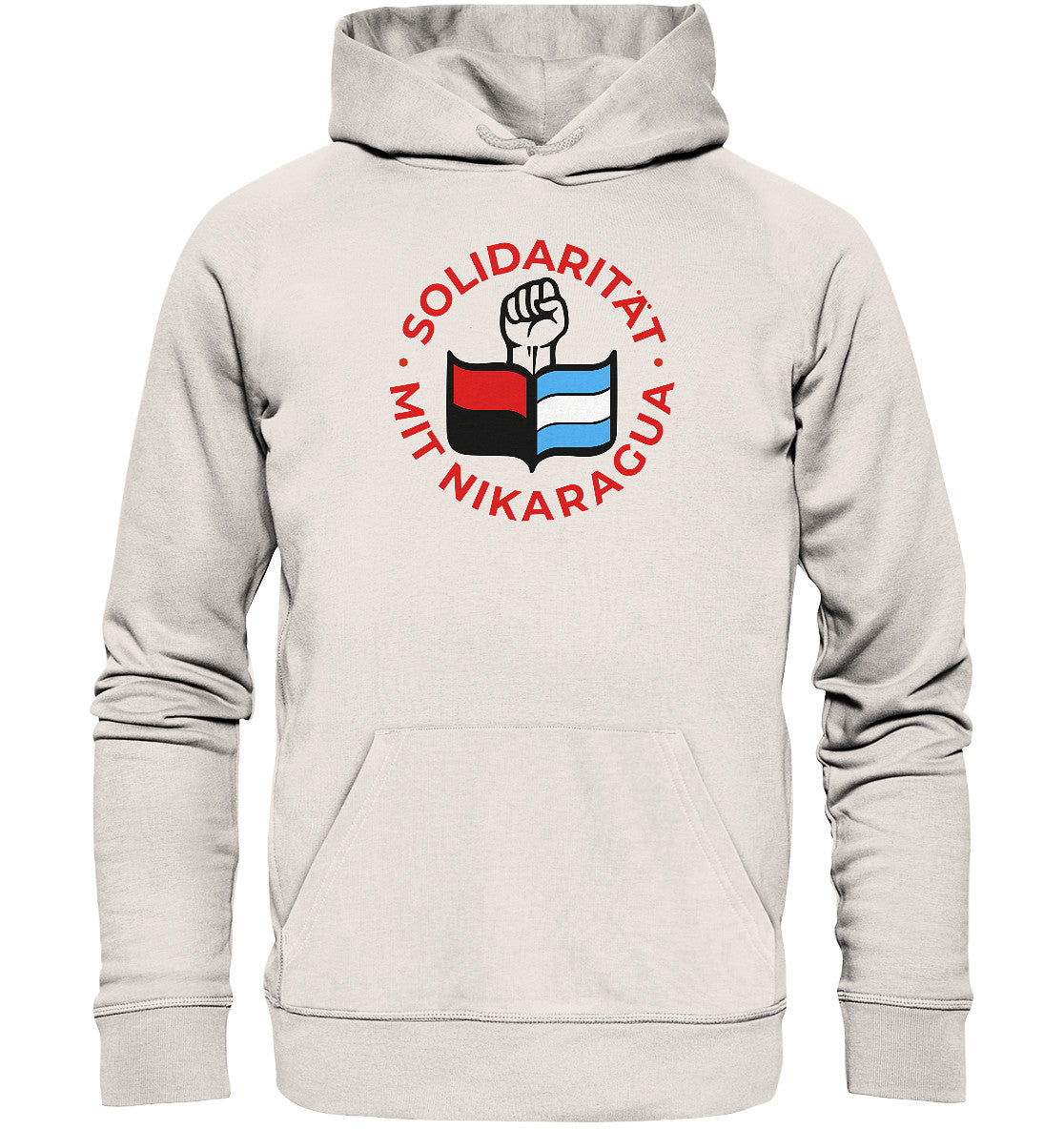 DDR Ostalgie Kapuze / Organic Hoodie Unisex • SOLIDARITÄT MIT NIKARAGUA