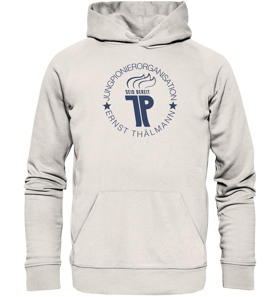 DDR Ostalgie Kapuze / Organic Hoodie Unisex • JUNGE PIONIERE - LOGO hell