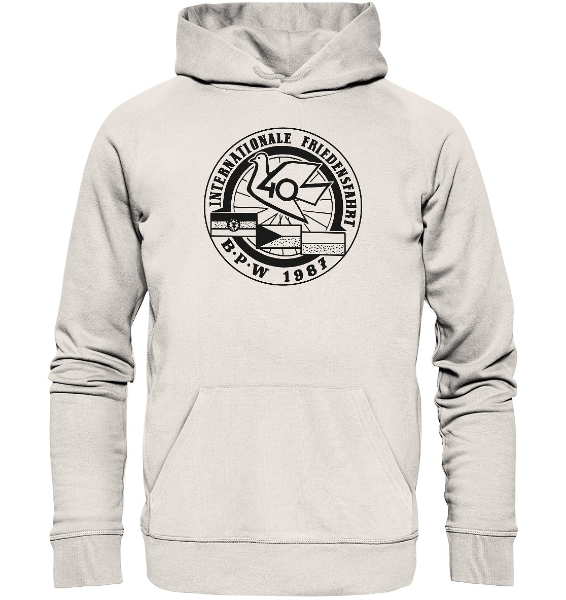 DDR Ostalgie Kapuze / Organic Hoodie Unisex • INTERNATIONALE FRIEDENSFAHRT 1987