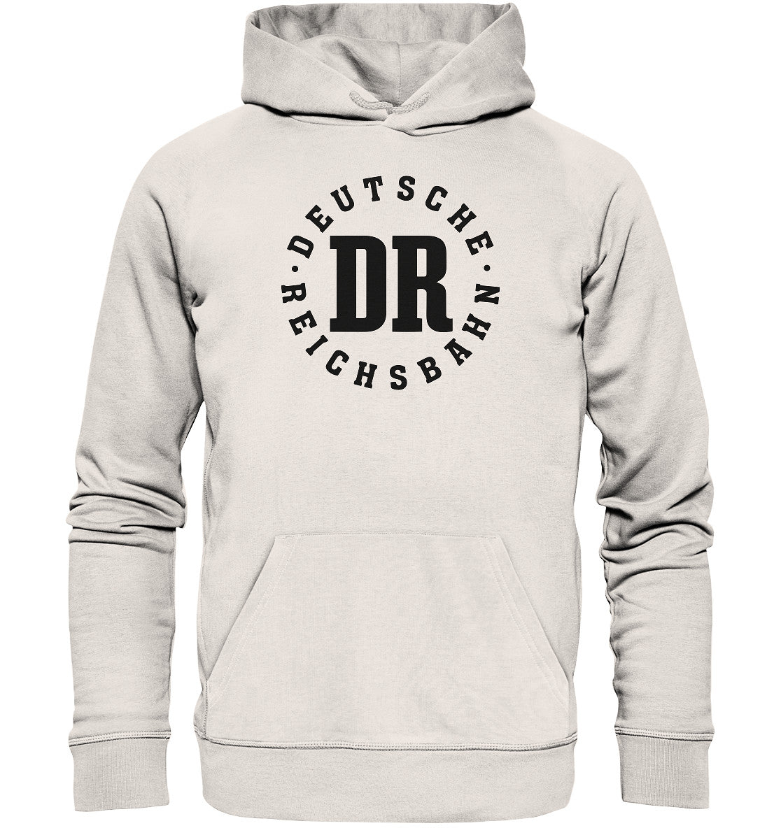 DDR Ostalgie Kapuze / Organic Hoodie Unisex • DR DEUTSCHE REICHSBAHN - WEISS