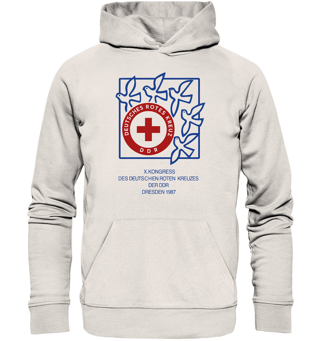 DDR Ostalgie Kapuze / Organic Hoodie Unisex • 10. KONGRESS DES DRK DRESDEN 1987