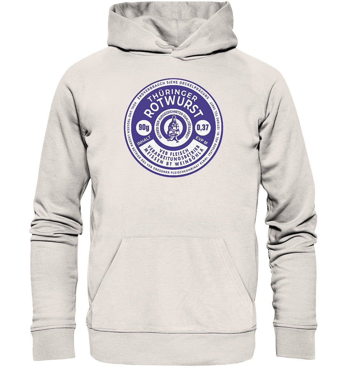 DDR Ostalgie Kapuze / Organic Hoodie Unisex • THÜRINGER ROTWURST