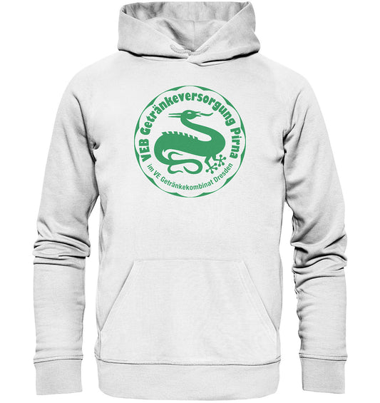 DDR Ostalgie Kapuze / Organic Hoodie Unisex • VEB GETRÄNKEVERSORGUNG PIRNA, KOMBINAT DRESDEN