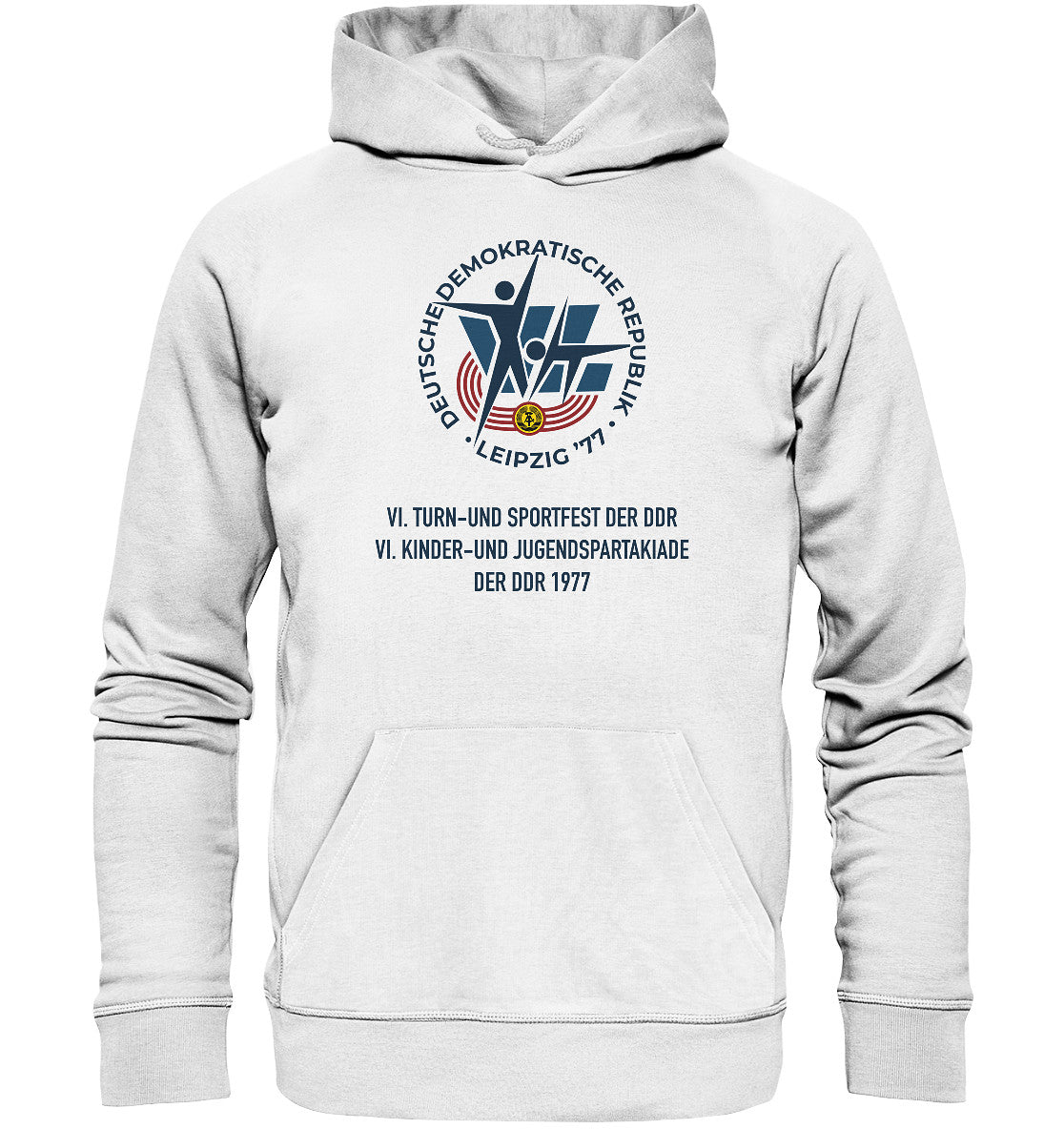 DDR Ostalgie Kapuze / Organic Hoodie Unisex • 6. TURN- & SPORTFEST DER DDR - LEIPZIG 1977