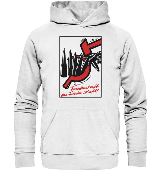 DDR Ostalgie Kapuze / Organic Hoodie Unisex • FRIEDENSKRAFT DIE FRIEDEN SCHAFFT