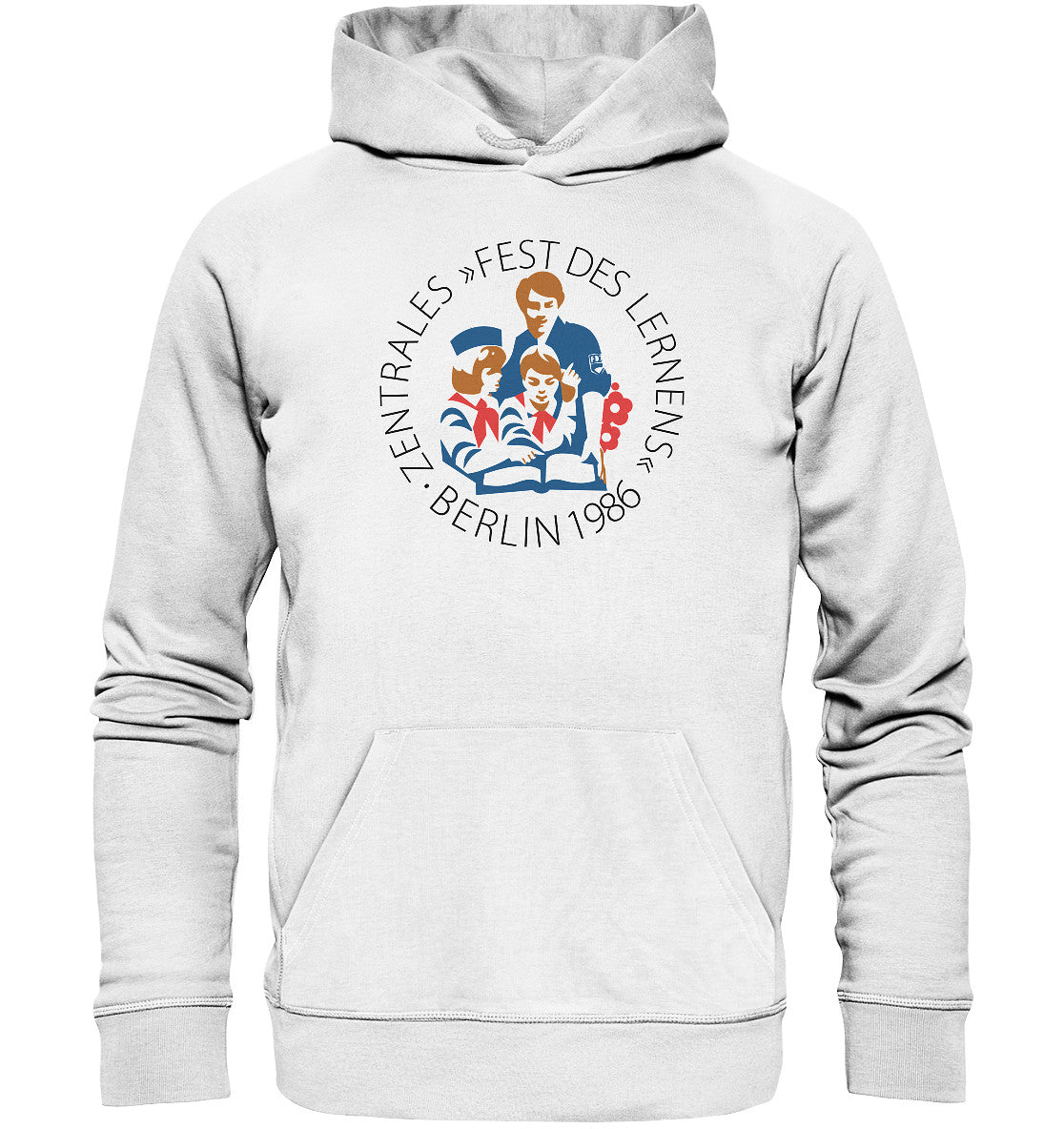 DDR Ostalgie Kapuze / Organic Hoodie Unisex • FEST DES LERNENS, BERLIN 1986