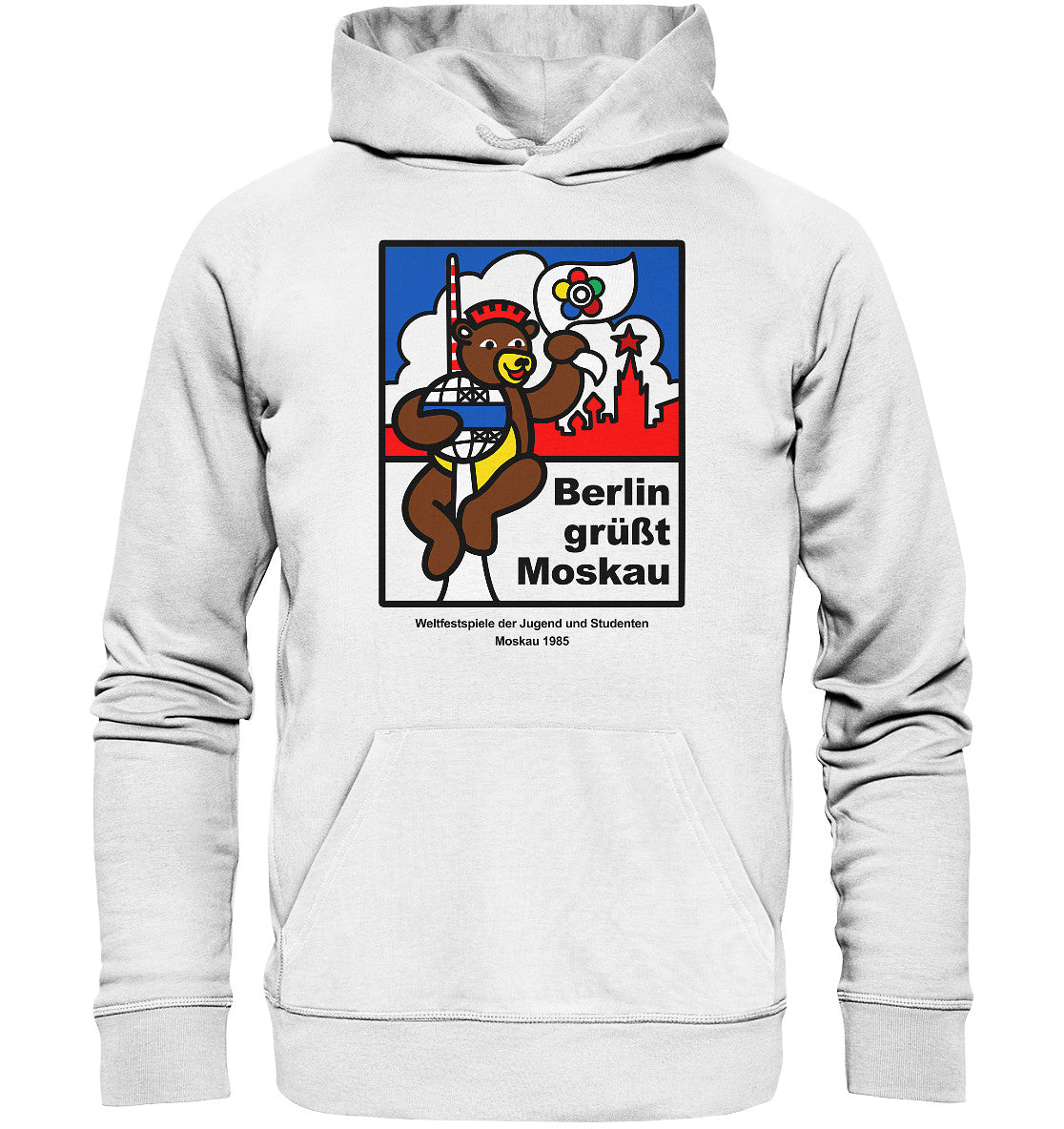 DDR Ostalgie Kapuze / Organic Hoodie Unisex • WELTFESTSPIELE DER JUGEND, MOSKAU 1985 - Organic Basic Hoodie