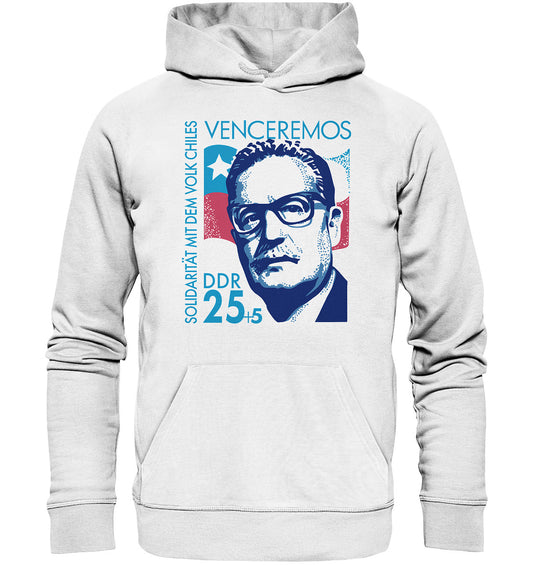 DDR Ostalgie Kapuze / Organic Hoodie Unisex • SOLIDARITÄT MIT CHILE - BRIEFMARKE