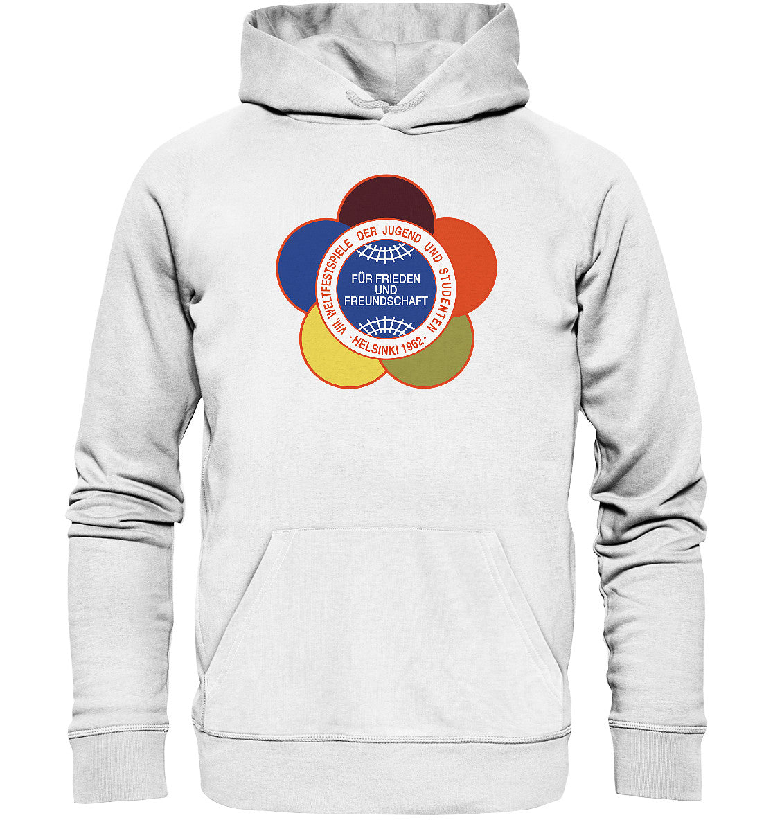 DDR Ostalgie Kapuze / Organic Hoodie Unisex • WELTFESTSPIELE DER JUGEND - HELSINKI 1962