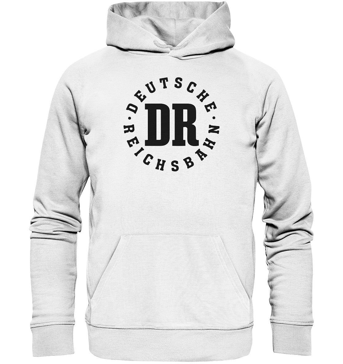 DDR Ostalgie Kapuze / Organic Hoodie Unisex • DR DEUTSCHE REICHSBAHN - WEISS