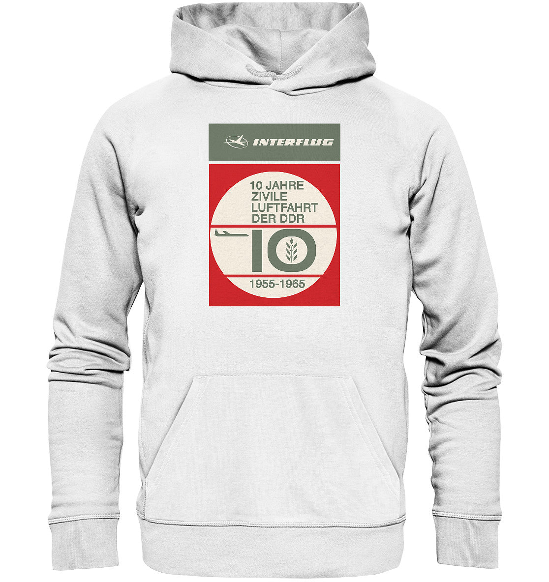 DDR Ostalgie Kapuze / Organic Hoodie Unisex • 10 JAHRE INTERFLUG