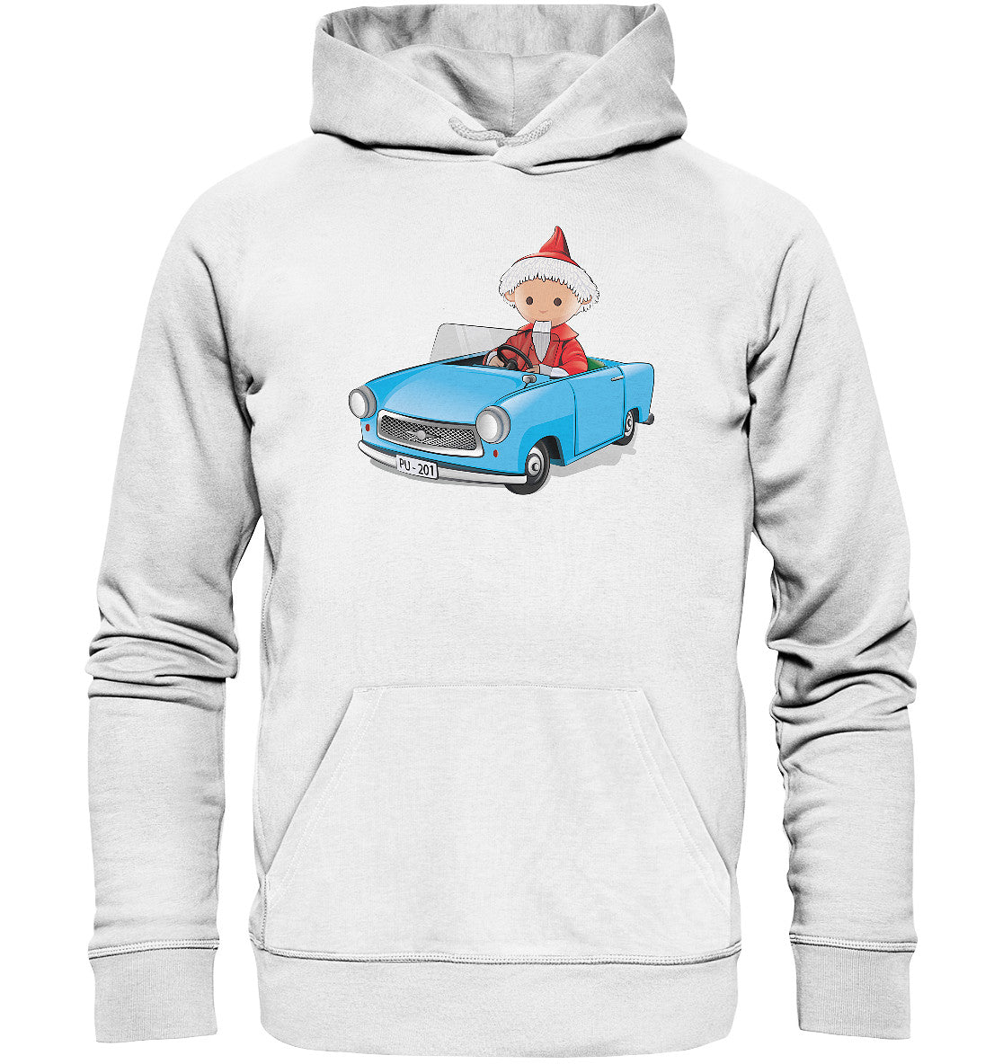 DDR Ostalgie Kapuze / Organic Hoodie Unisex • UNSER SANDMÄNNCHEN - TRABI-CRUISER (PU-201)