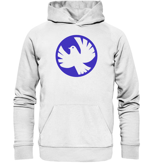 DDR Ostalgie Kapuze / Organic Hoodie Unisex • ROCK FÜR DEN FRIEDEN - TAUBE - hell