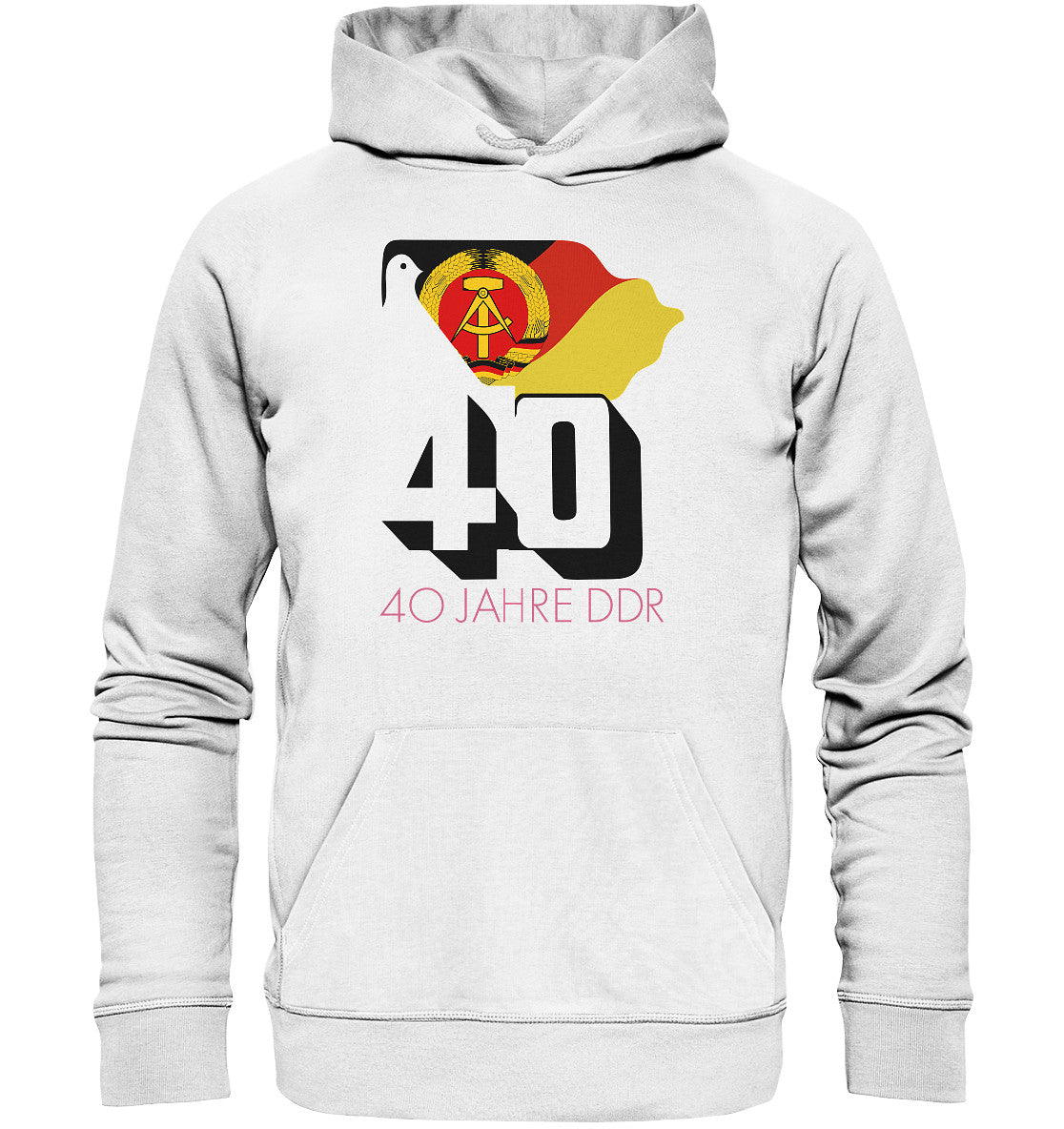 DDR Ostalgie Kapuze / Organic Hoodie Unisex • 40 JAHRE DDR - hell