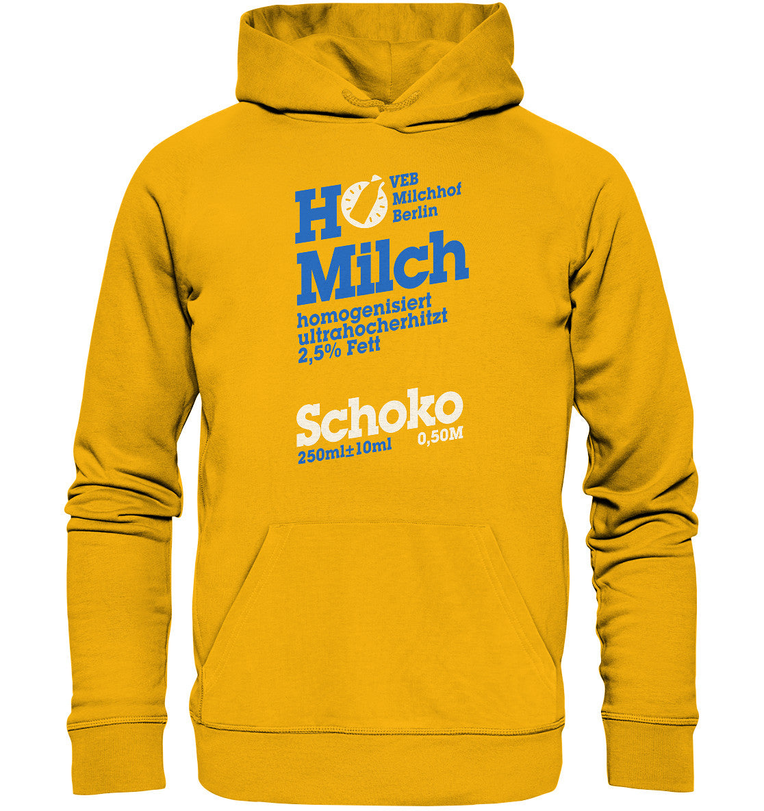 DDR Ostalgie Kapuze / Organic Hoodie Unisex • VEB MILCHHOF BERLIN - dunkel