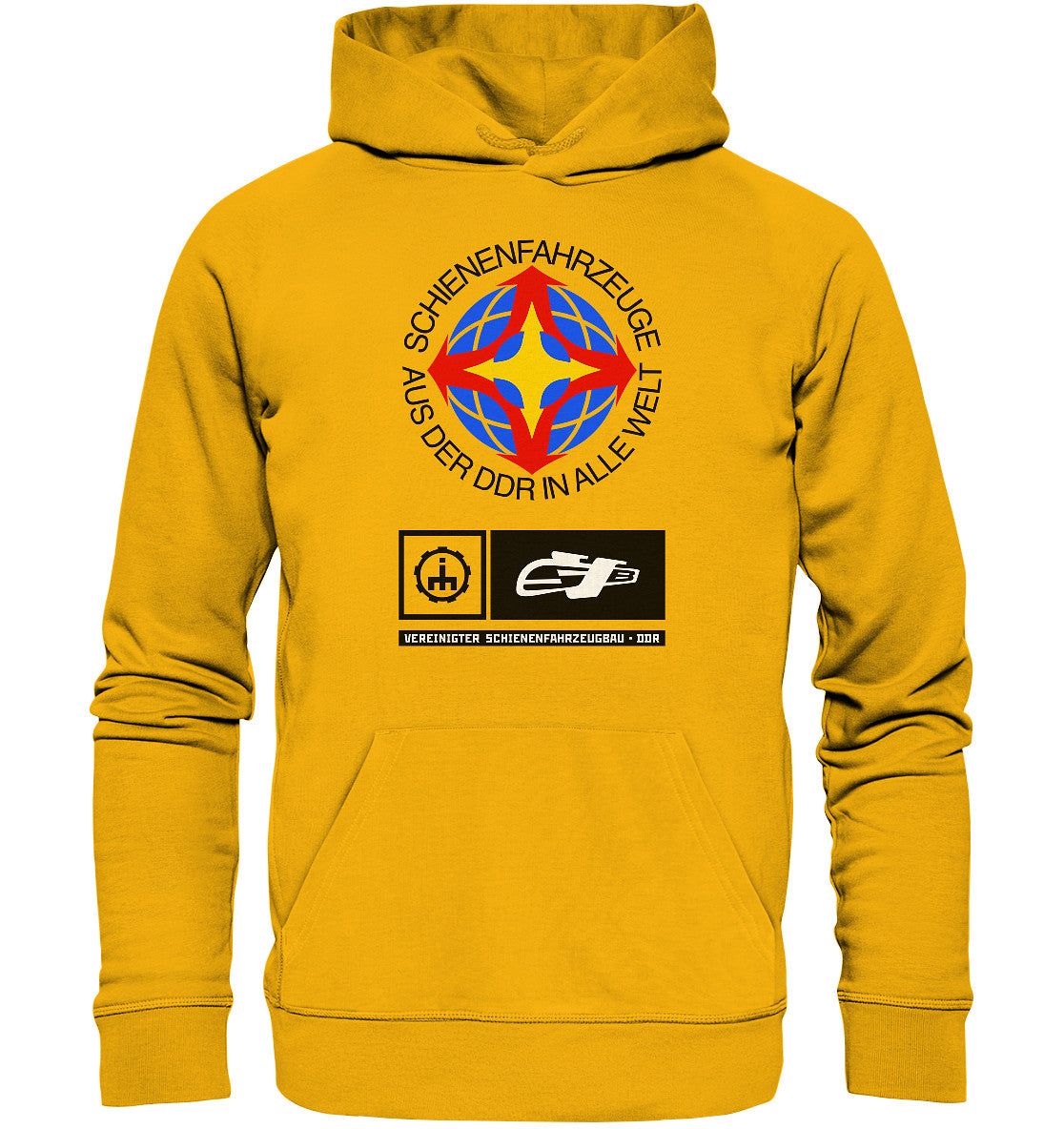 DDR Ostalgie Kapuze / Organic Hoodie Unisex • VEREINIGTER SCHIENENFAHRZEUGBAU DDR