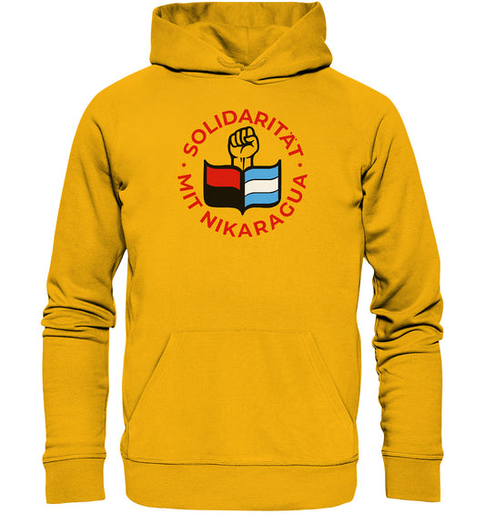DDR Ostalgie Kapuze / Organic Hoodie Unisex • SOLIDARITÄT MIT NIKARAGUA