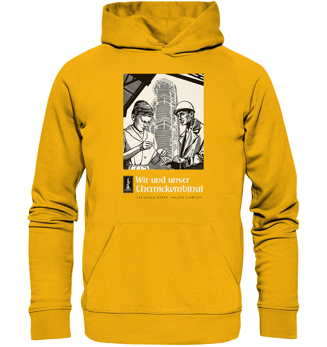 DDR Ostalgie Kapuze / Organic Hoodie Unisex • LEUNA WERKE WALTER ULBRICHT