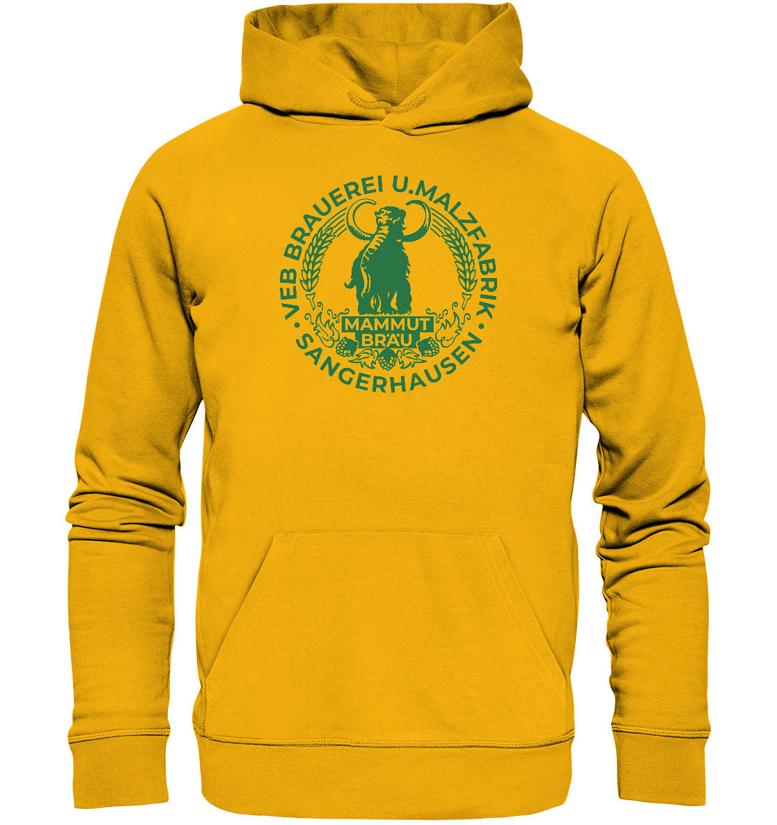DDR Ostalgie Kapuze / Organic Hoodie Unisex • VEB BRAUEREI SANGERHAUSEN - MAMMUT BRÄU monochrom