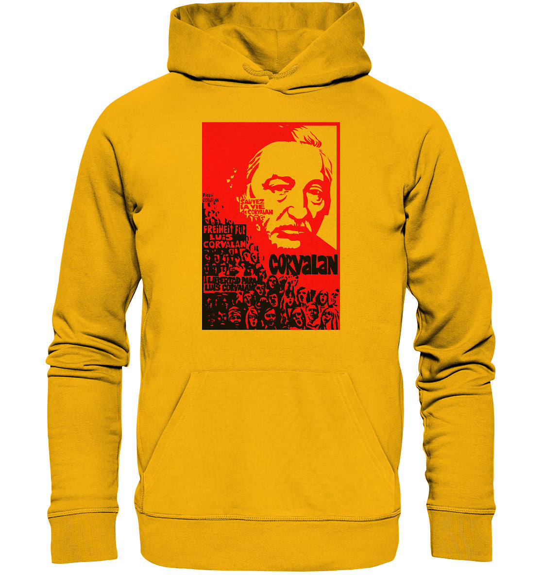 DDR Ostalgie Kapuze / Organic Hoodie Unisex • FREIHEIT FÜR LUIS CORVALAN (DDR ORIGINAL-PLAKAT)