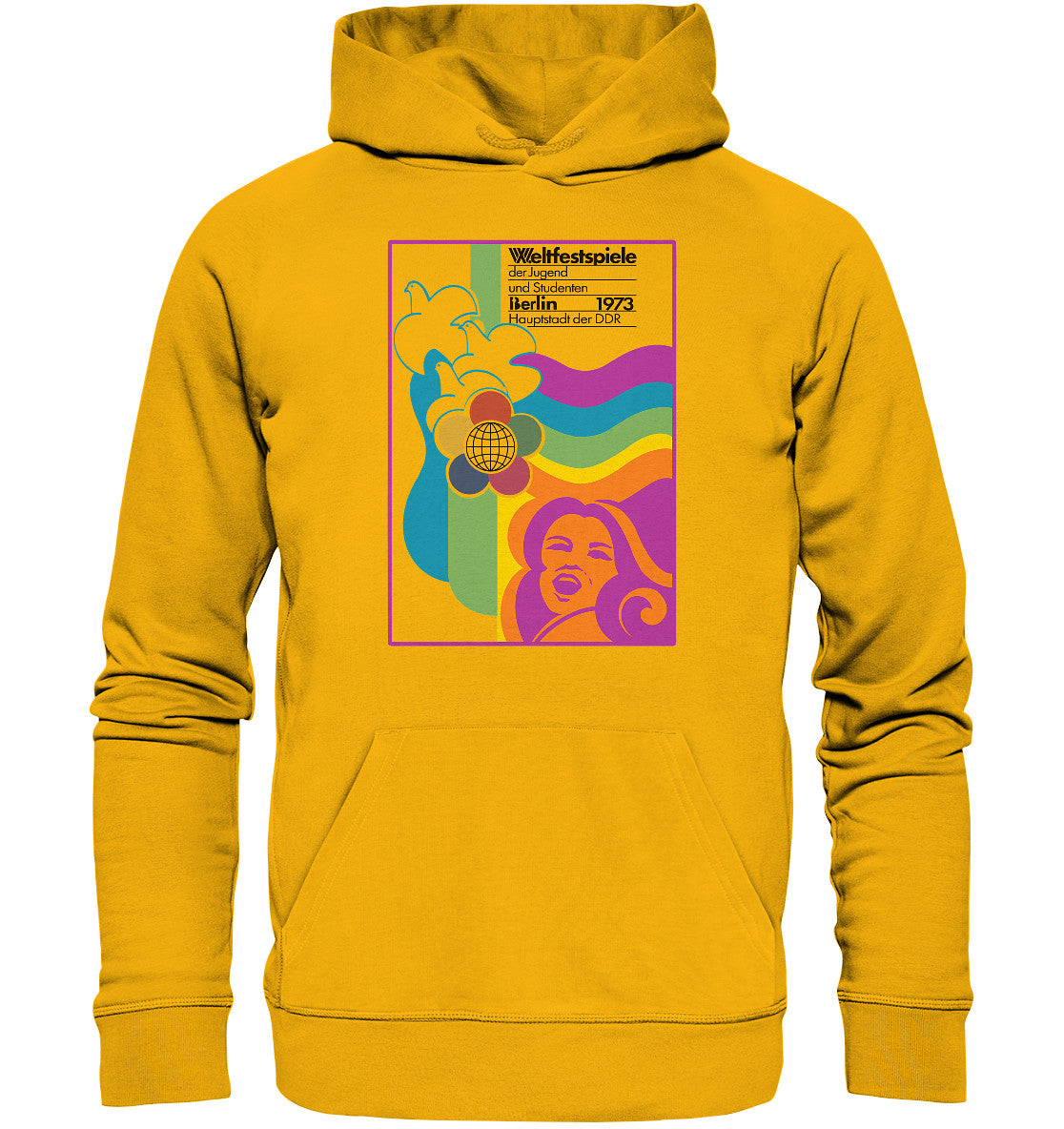 DDR Ostalgie Kapuze / Organic Hoodie Unisex • WELTFESTSPIELE BERLIN, DDR 1973