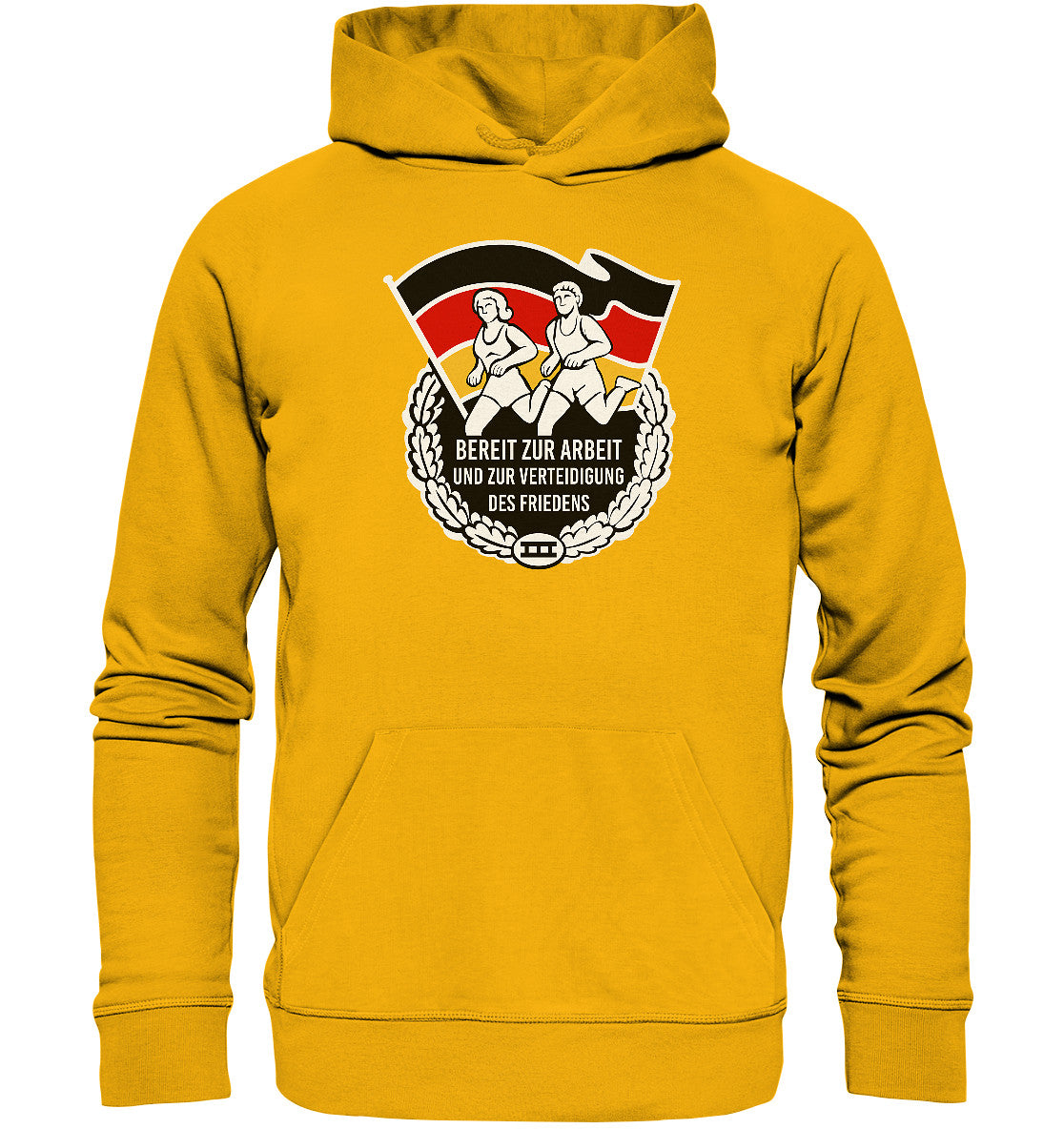 DDR Ostalgie Kapuze / Organic Hoodie Unisex • ORDEN - BEREIT ZUR ARBEIT UND ZUR VERTEIDIGUNG