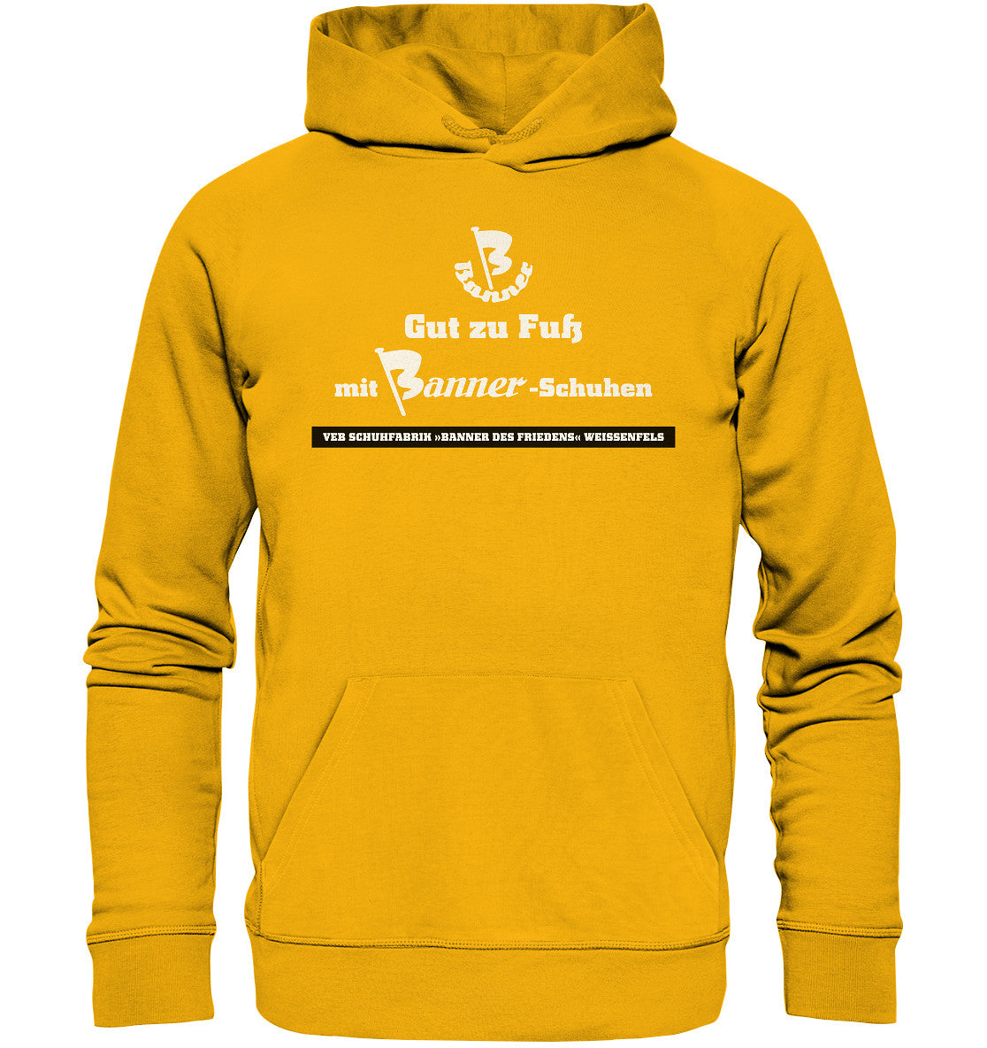 DDR Ostalgie Kapuze / Organic Hoodie Unisex • BANNER-SCHUHE - GUT ZU FUSS