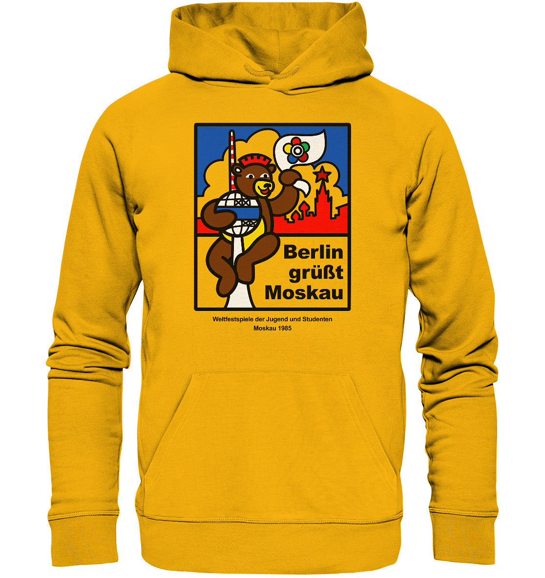 DDR Ostalgie Kapuze / Organic Hoodie Unisex • WELTFESTSPIELE DER JUGEND, MOSKAU 1985 - Organic Basic Hoodie