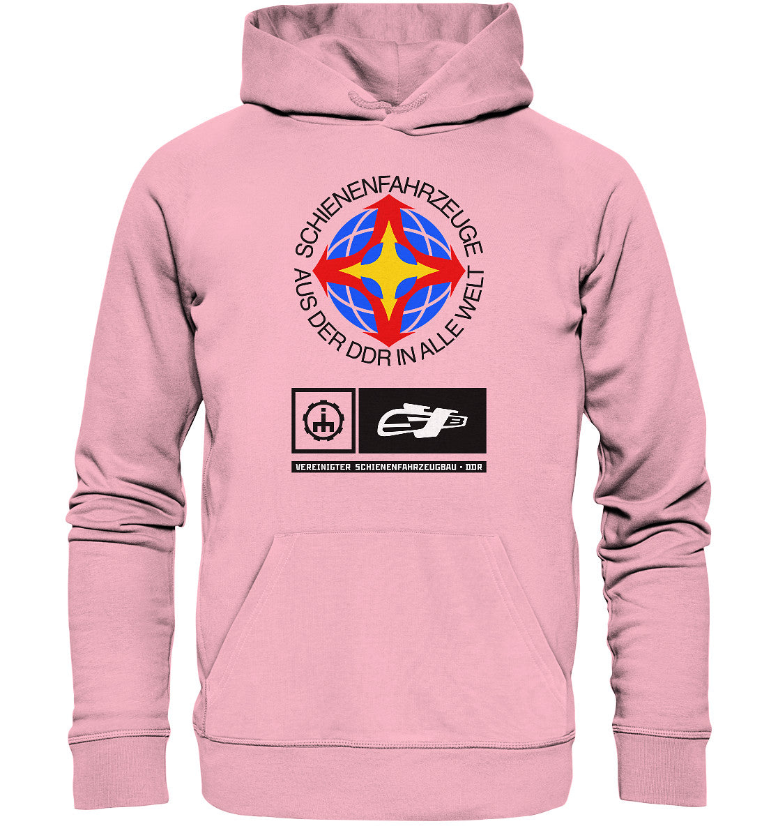 DDR Ostalgie Kapuze / Organic Hoodie Unisex • VEREINIGTER SCHIENENFAHRZEUGBAU DDR