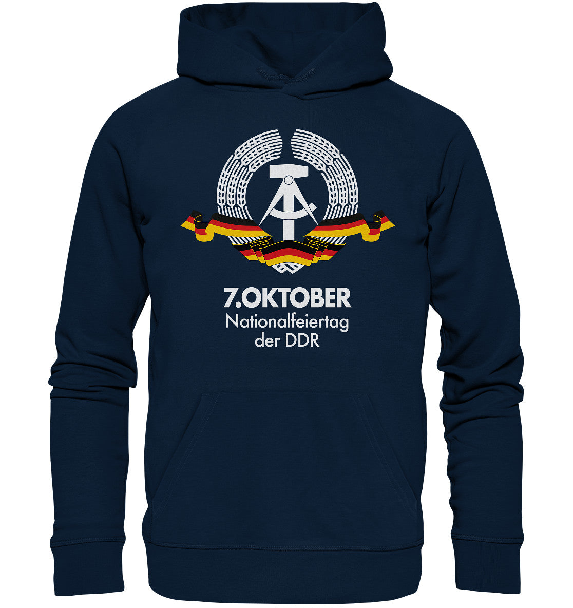 DDR Ostalgie Kapuze / Organic Hoodie Unisex • NATIONALFEIERTAG DER DDR - 7. OKTOBER