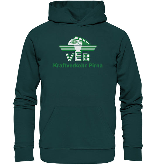 DDR Ostalgie Kapuze / Organic Hoodie Unisex • VEB KRAFTVERKEHR PIRNA