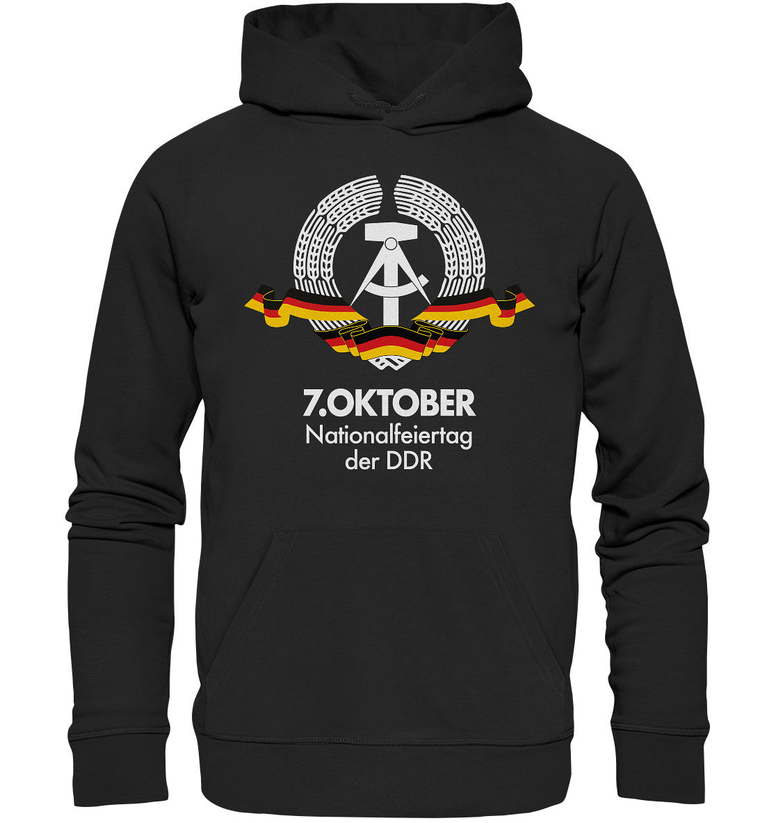 DDR Ostalgie Kapuze / Organic Hoodie Unisex • NATIONALFEIERTAG DER DDR - 7. OKTOBER