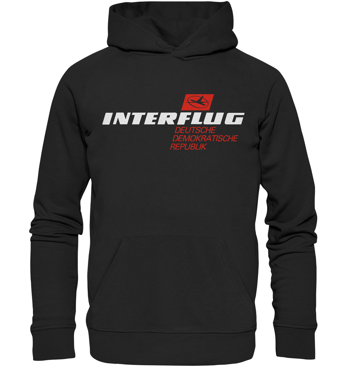 DDR Ostalgie Kapuze / Organic Hoodie Unisex • INTERFLUG - DUNKEL