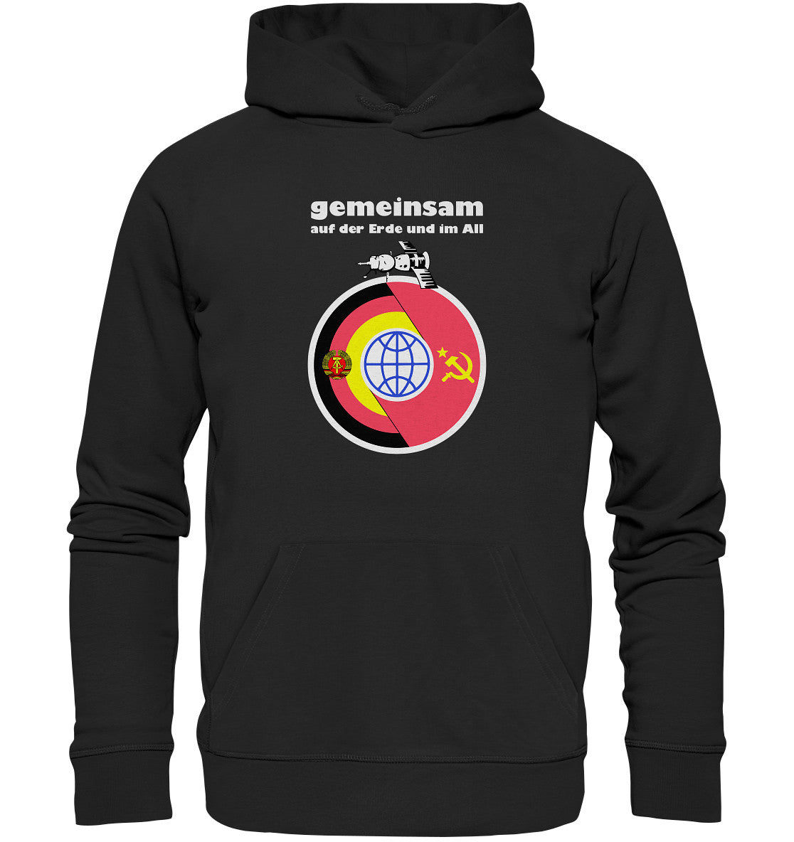 PREMIUM ORGANIC HOODIE UNISEX • GEMEINSAM AUF DER ERDE UND IM ALL
