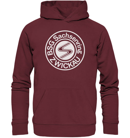 DDR Ostalgie Kapuze / Organic Hoodie Unisex •  SACHSENRING ZWICKAU - DUNKEL