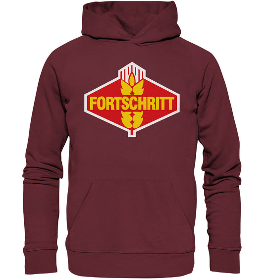 DDR Ostalgie Kapuze / Organic Hoodie Unisex •  FORTSCHRITT LANDMASCHINEN