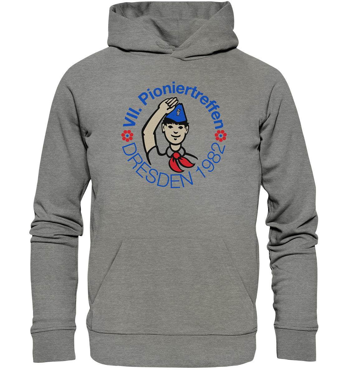 DDR Ostalgie Kapuze / Organic Hoodie Unisex • PIONIERTREFFEN DRESDEN 1982