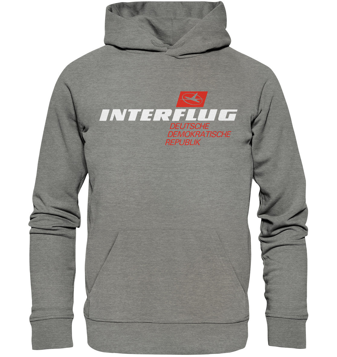 DDR Ostalgie Kapuze / Organic Hoodie Unisex • INTERFLUG - DUNKEL