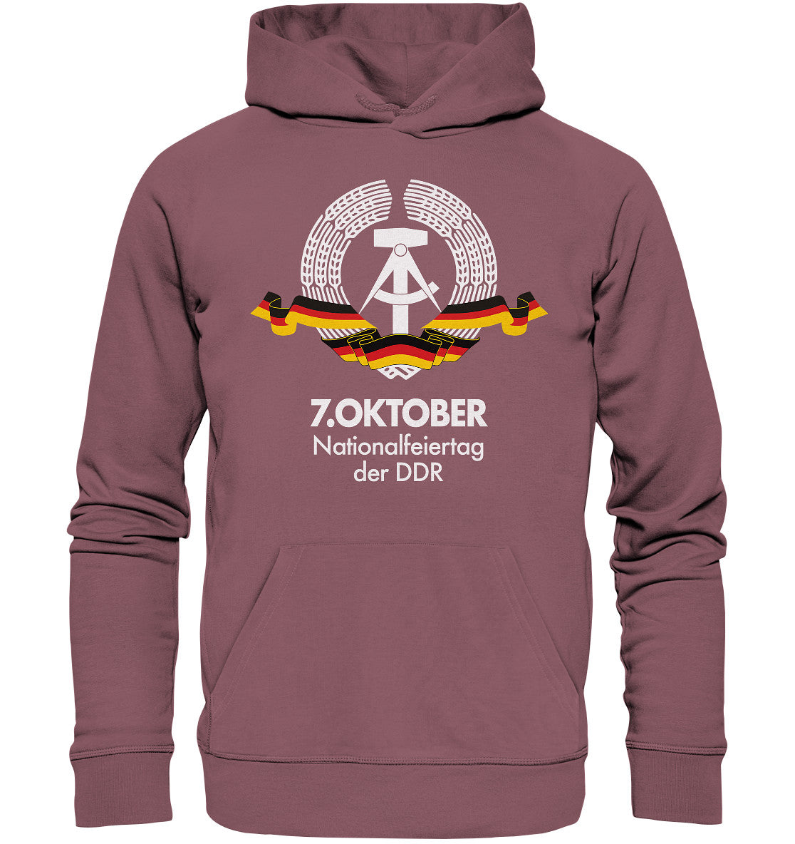 DDR Ostalgie Kapuze / Organic Hoodie Unisex • NATIONALFEIERTAG DER DDR - 7. OKTOBER