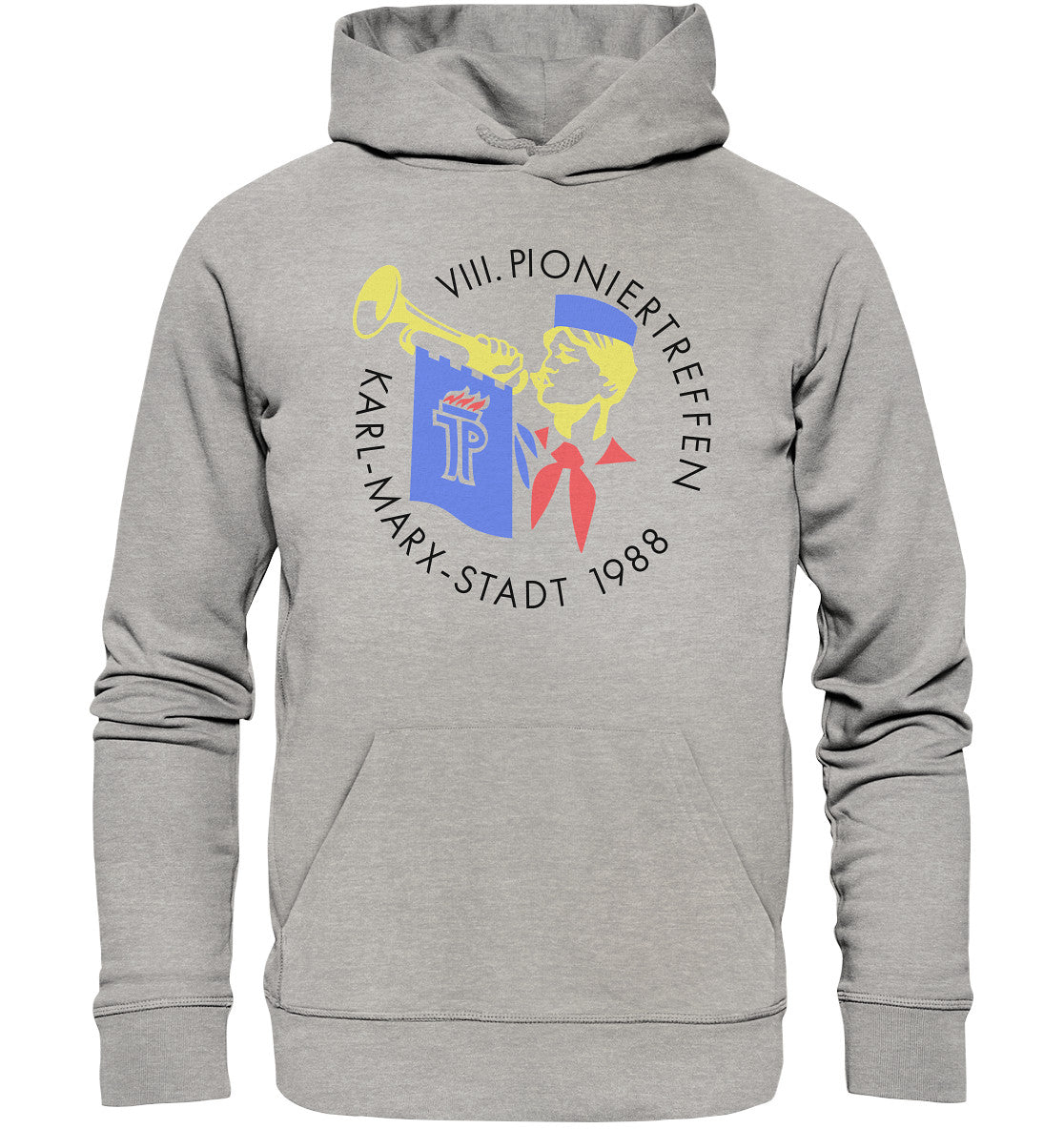 PREMIUM ORGANIC HOODIE UNISEX • PIONIERTREFFEN KARL MARX STADT - HELL